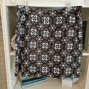 LOFT Brown and White A-Line Mini Skirt